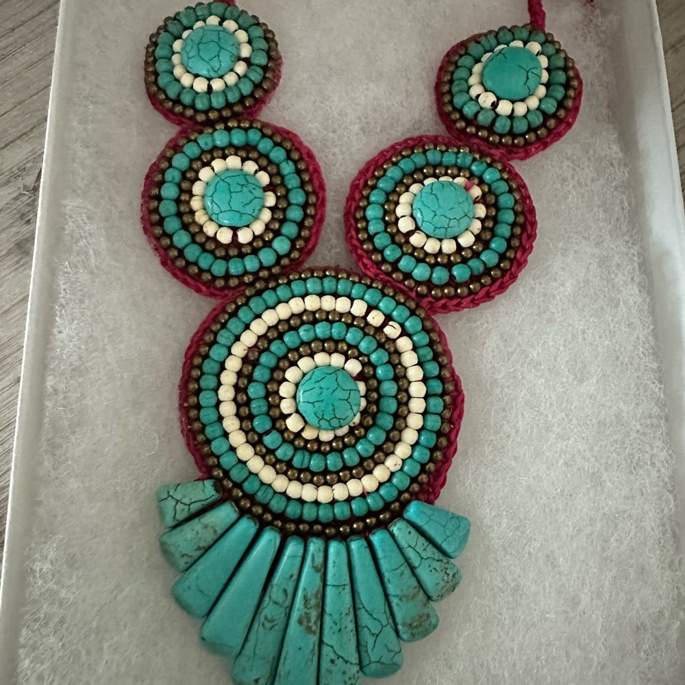 Turquoise Bib Necklace - Picture 2 of 4